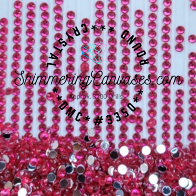 Round Crystal Drills DMC #3350-Dusty Rose, Ultra Dark