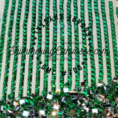 Square Crystal DMC #700 Green Bright
