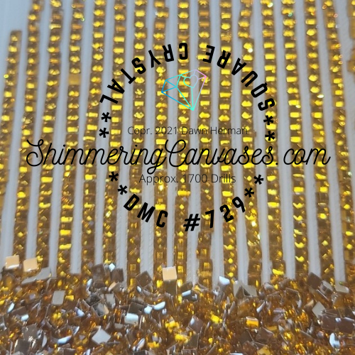 Square Crystal DMC #729 Old Gold Medium
