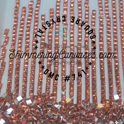 Square Crystal DMC #741 Tangerine Med