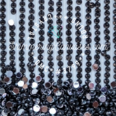 Round Crystal Drills DMC #3799-Pewter Grey, Very Dark