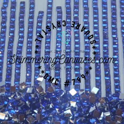 Square Crystal DMC #799- Delft Blue, Medium