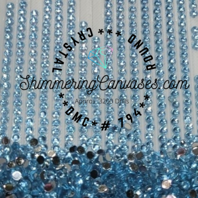 Round Crystal Drills DMC #794 Cornflower Blue,Light