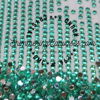 Round Crystal Drills DMC #964  Sea Green, Light