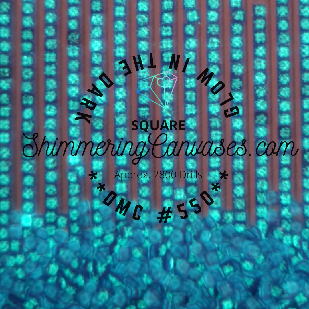 Square Glow in the Dark Drills DMC #550