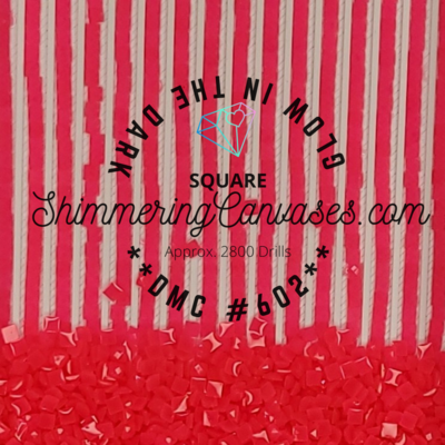 Square Glow in the Dark Drills DMC #602