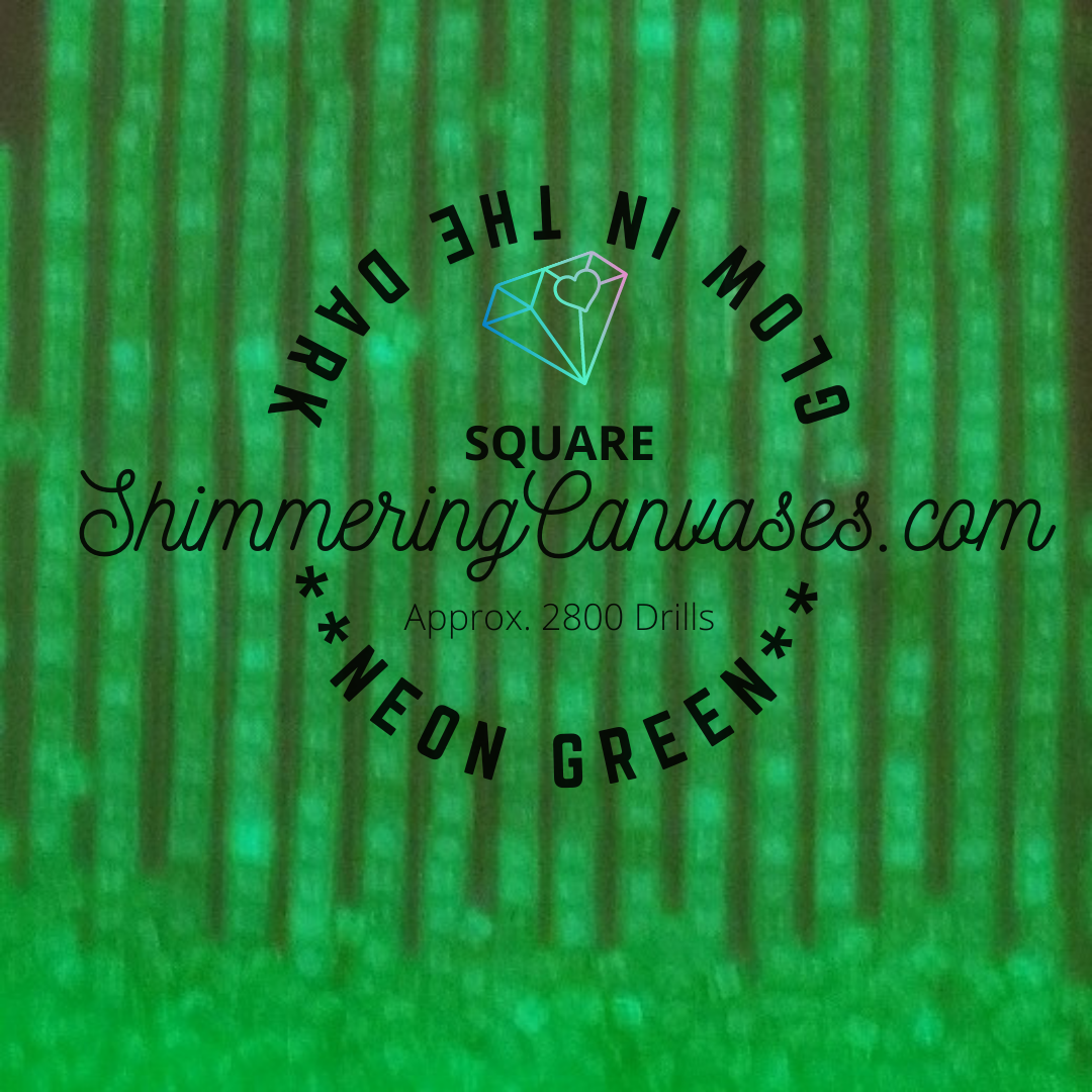 Square Neon Glow in the Dark Drills Green