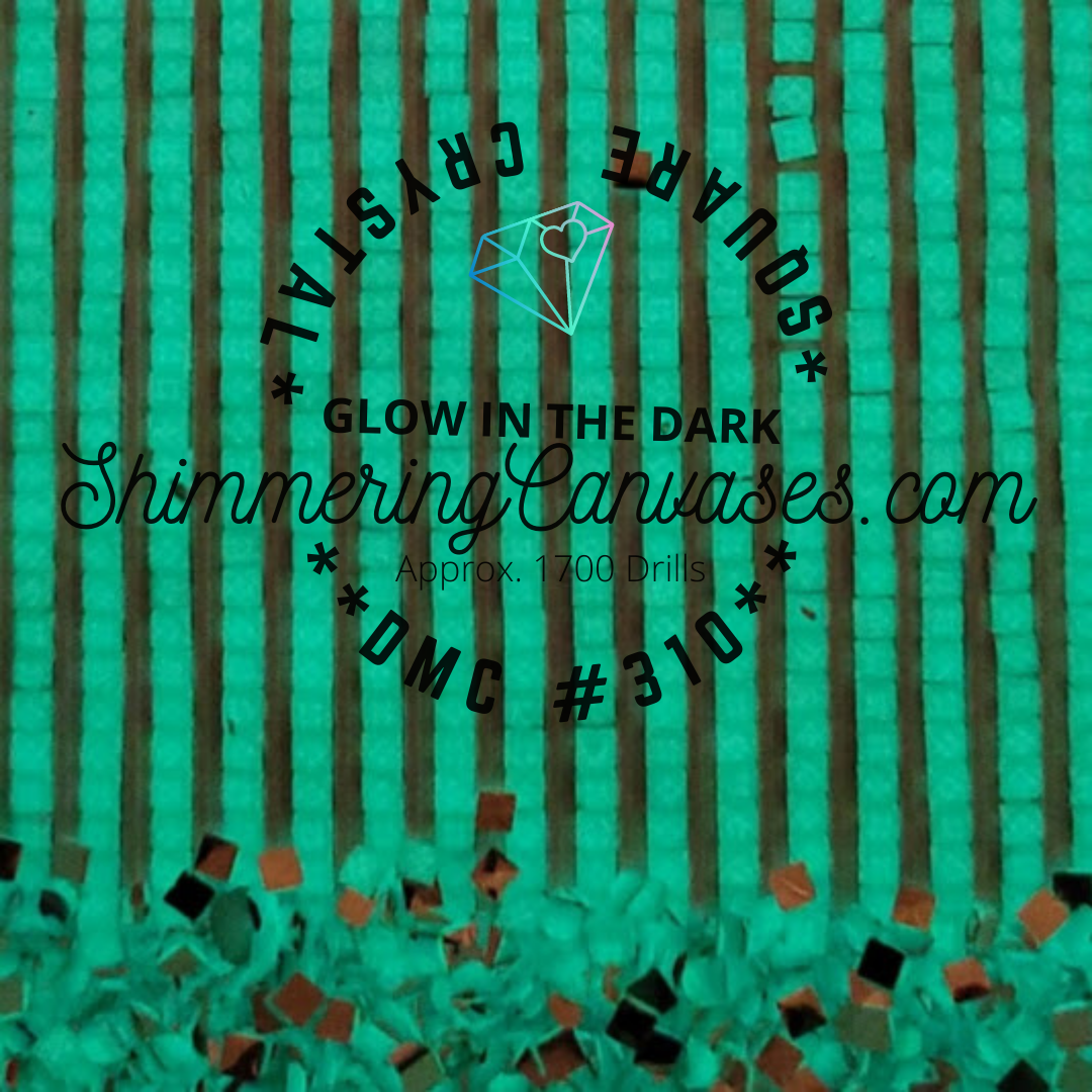 Square Crystal Glow in the Dark Drills DMC #310
