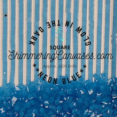 Square Neon Glow in the Dark Drills Blue