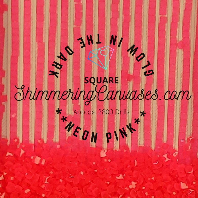 Square Neon Glow in the Dark Drills Pink
