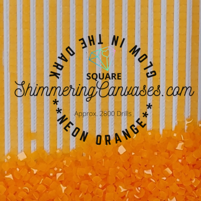 Square Neon Glow in the Dark Drills Orange