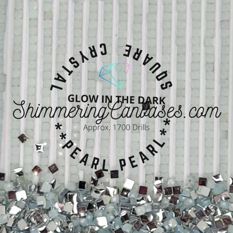 Square Crystal Glow in the Dark Drills Pearl