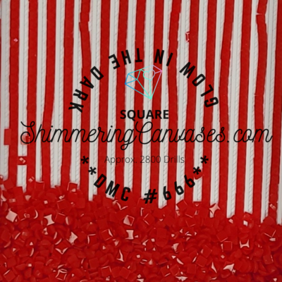 Square Glow in the Dark Drills DMC #666