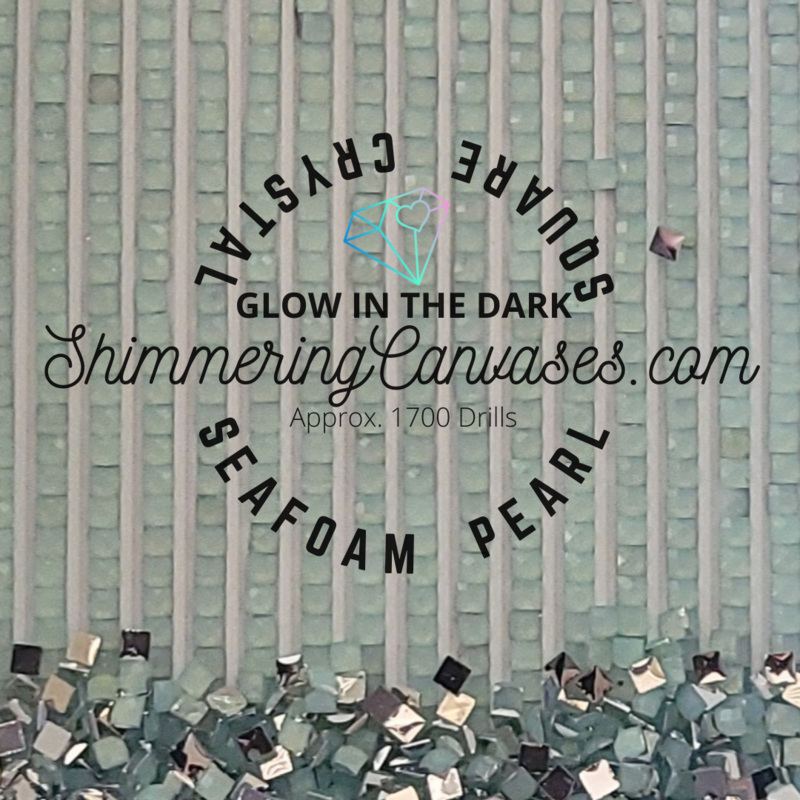 Square Crystal Glow in the Dark Drills Seafoam Pearl