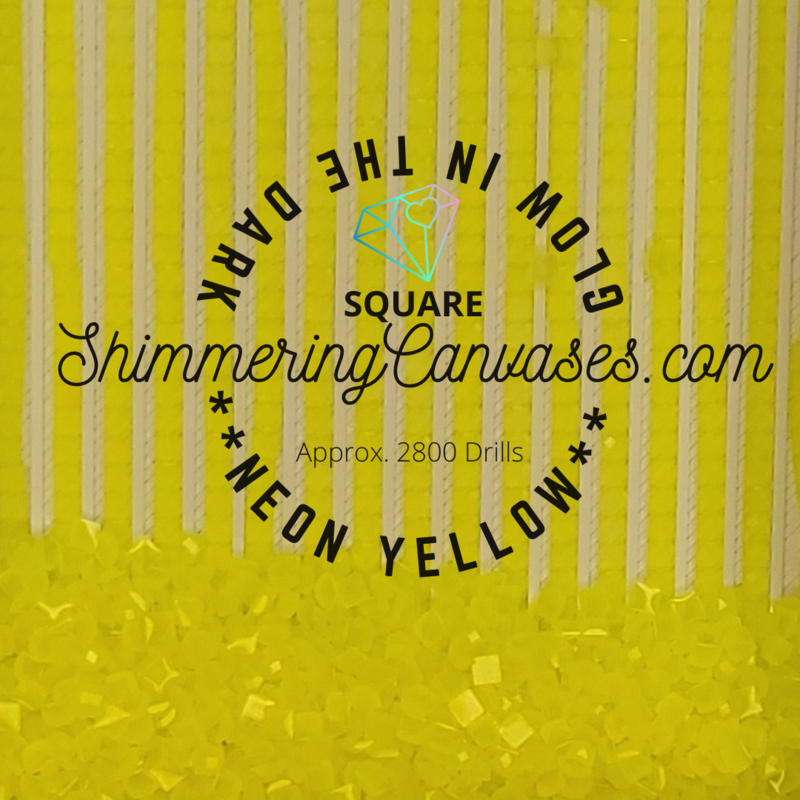 Square Neon Glow in the Dark Drills Yellow