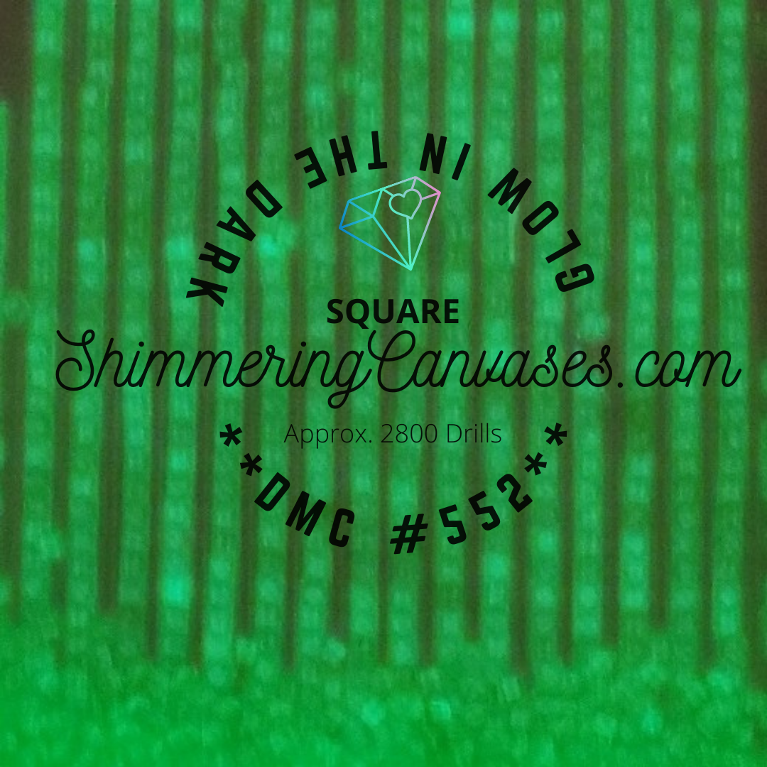 Square Glow in the Dark Drills DMC #552