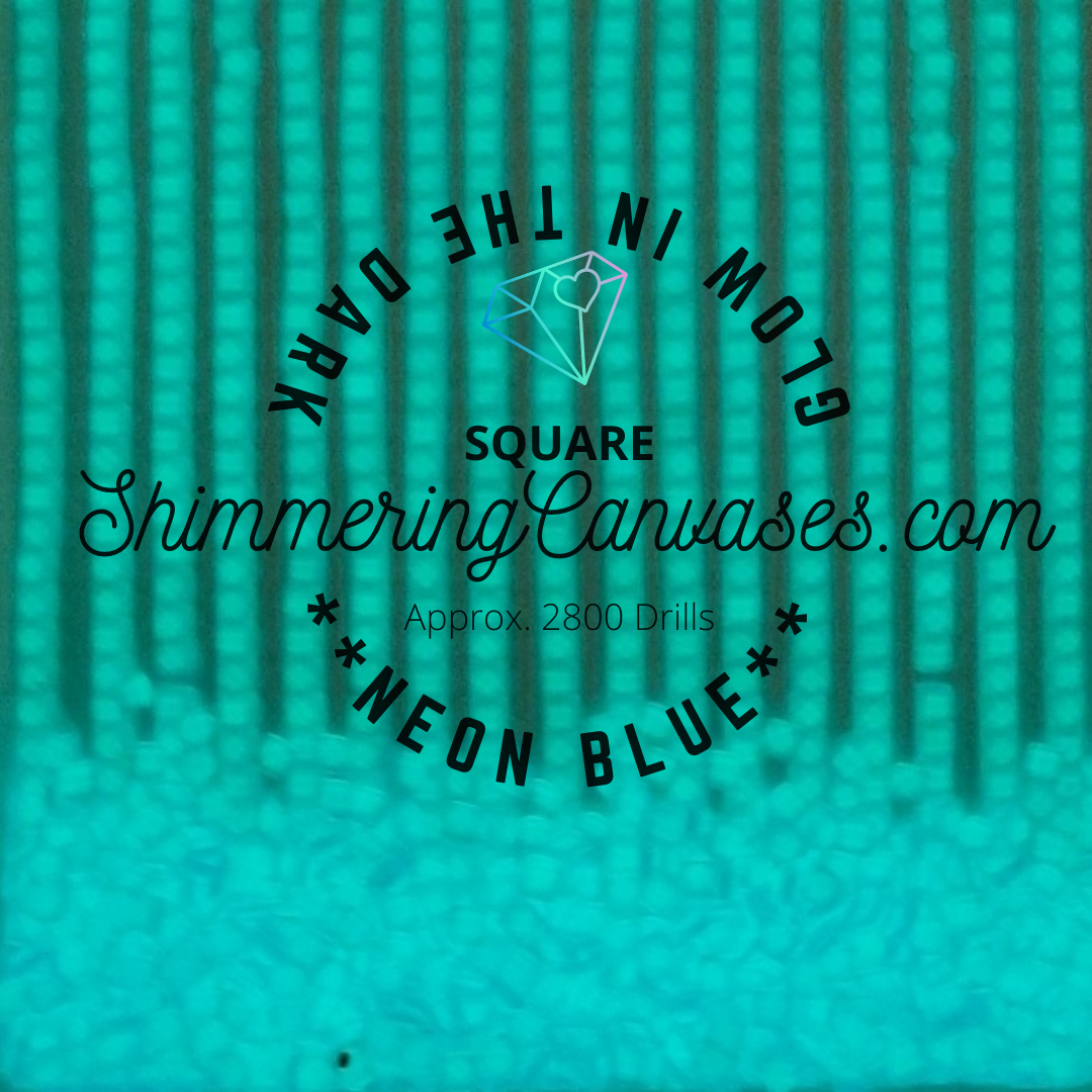 Square Neon Glow in the Dark Drills Blue