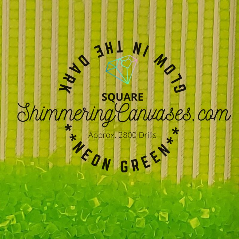 Square Neon Glow in the Dark Drills Green