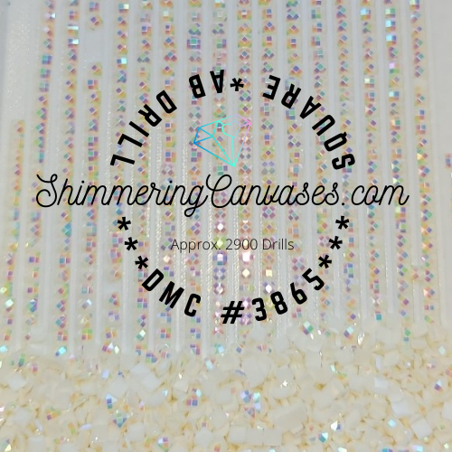 Square AB Drills DMC #3865- Winter White