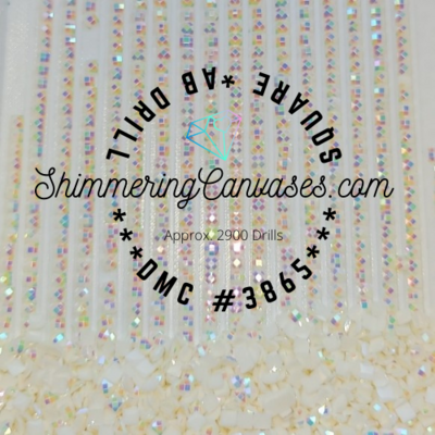 Square AB Drills DMC #3865- Winter White Square AB Drills DMC #3865- Winter White