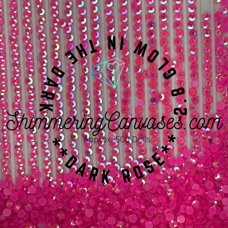 2.8mm Glow in the Dark Dark Rose (Round)