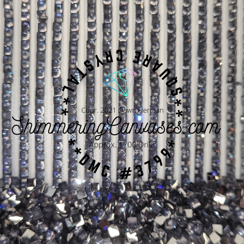 Square Crystal DMC #3799 Pewter Grey, Very Dark