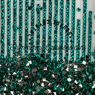 Square Crystal DMC #3812 Sea Green, Very Dark