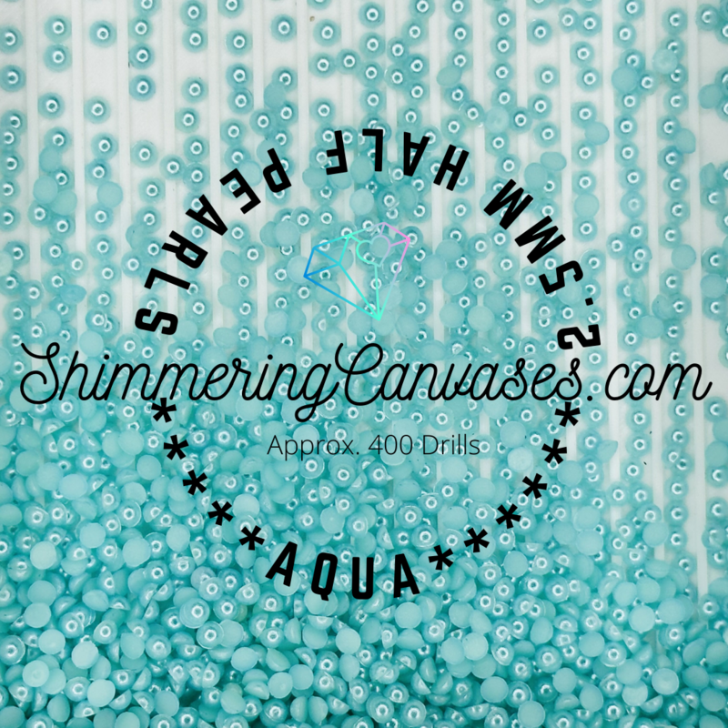 Aqua 2.5mm Half Pearls (For Square Painting
