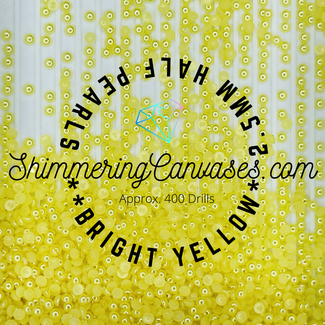 Bright Yellow 2.5mm Half Pearls (For Square Painting