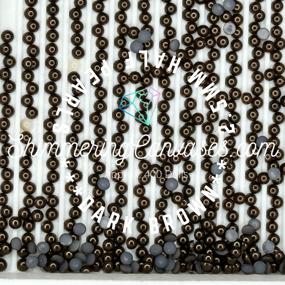 Dark Brown 2.5mm Half Pearls (For Square Painting