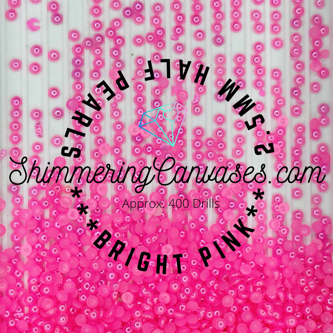 Bright Pink 2.5mm Half Pearls (For Square Painting