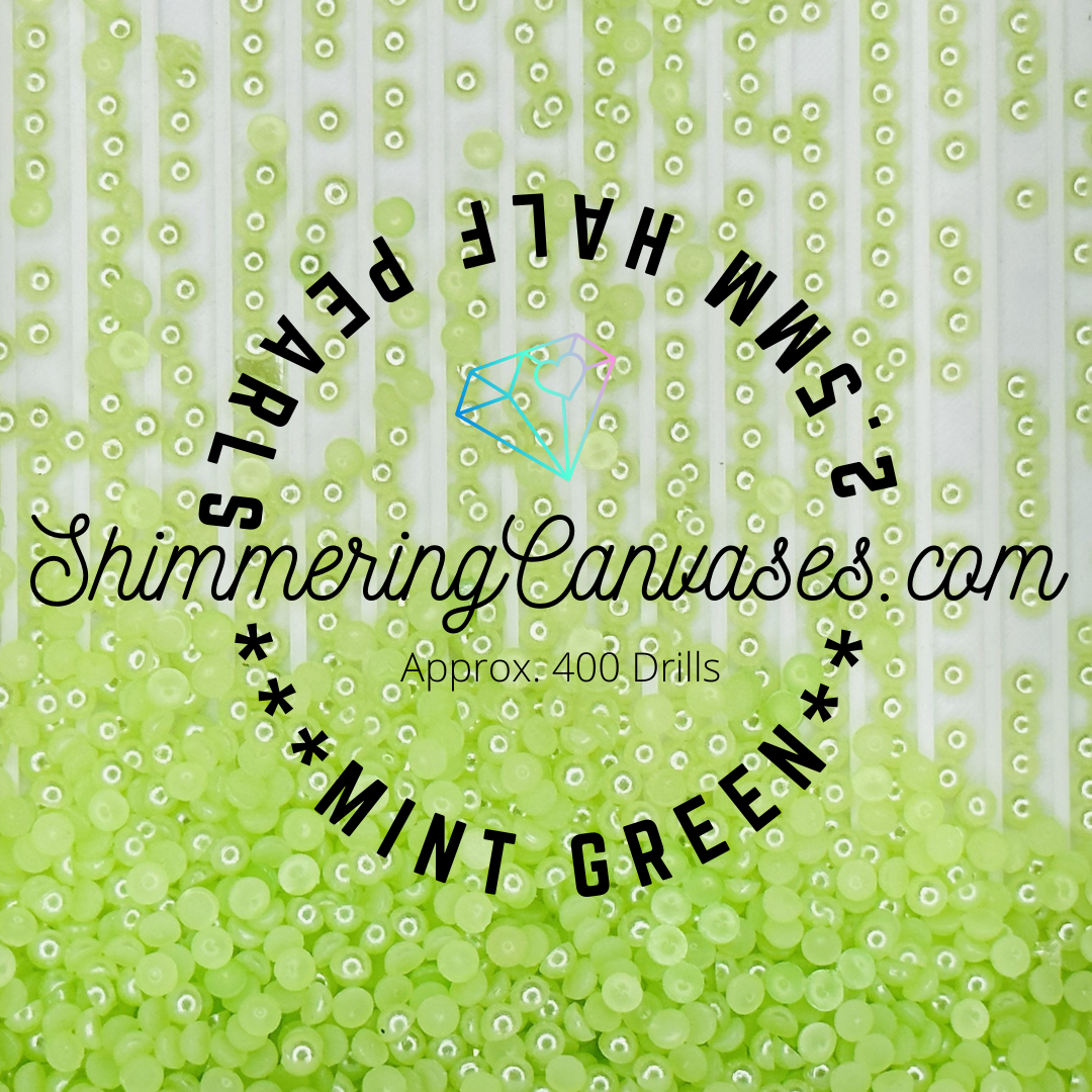 Mint Green 2.5mm Half Pearls (For Square Painting