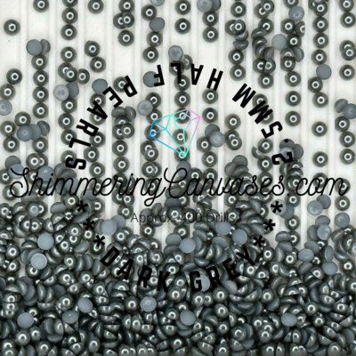 Dark Grey 2.5mm Half Pearls (For Square Painting