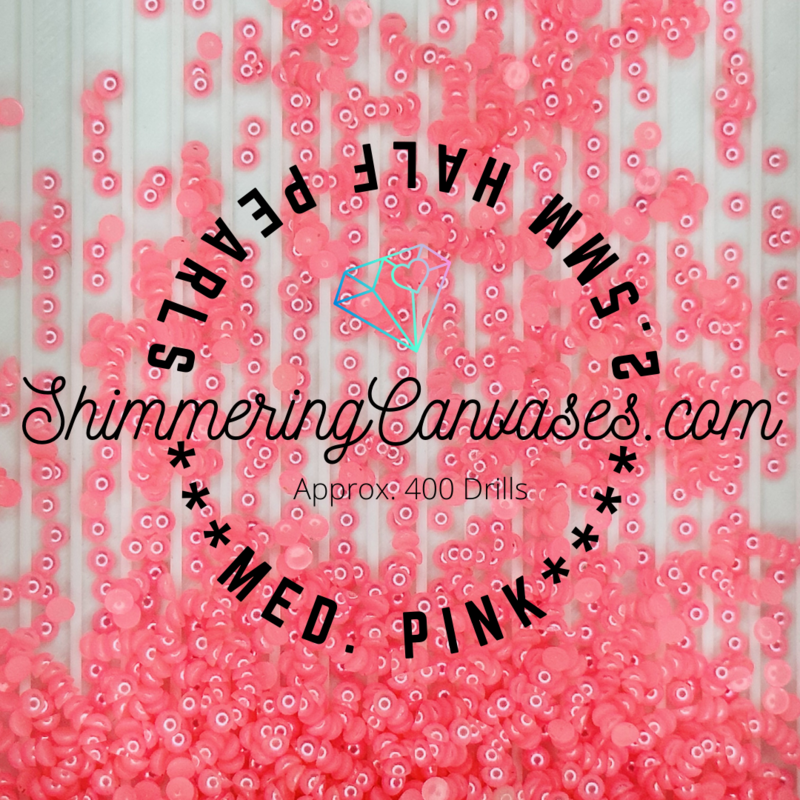 Medium Pink 2.5mm Half Pearls (For Square Painting