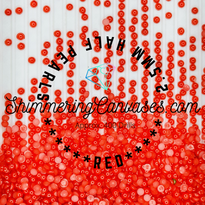Red 2.5mm Half Pearls (For Square Painting