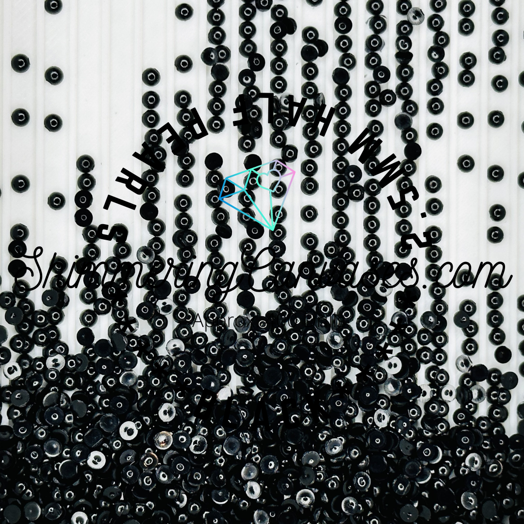 Black 2.5mm Half Pearls (For Square Painting