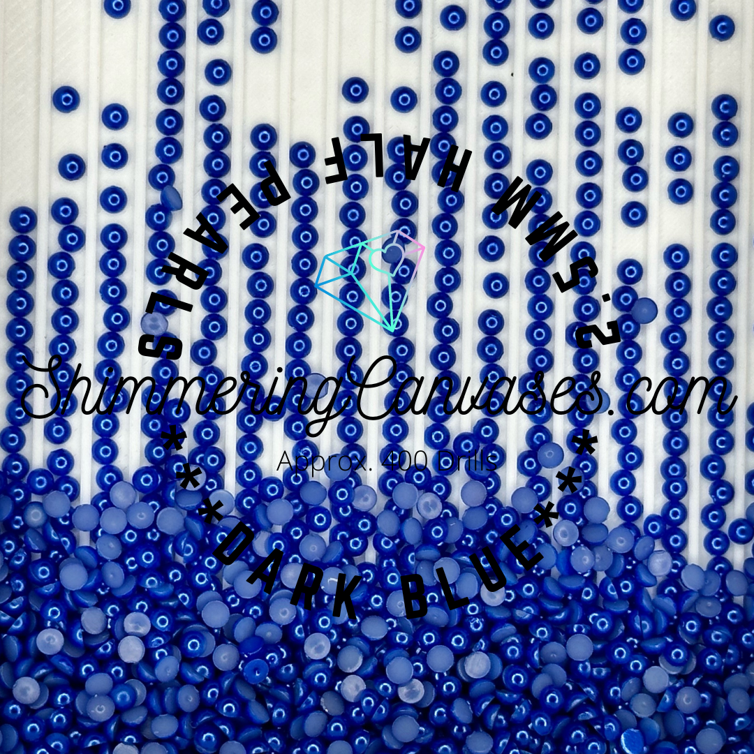 Dark Blue 2.5mm Half Pearls (For Square Painting