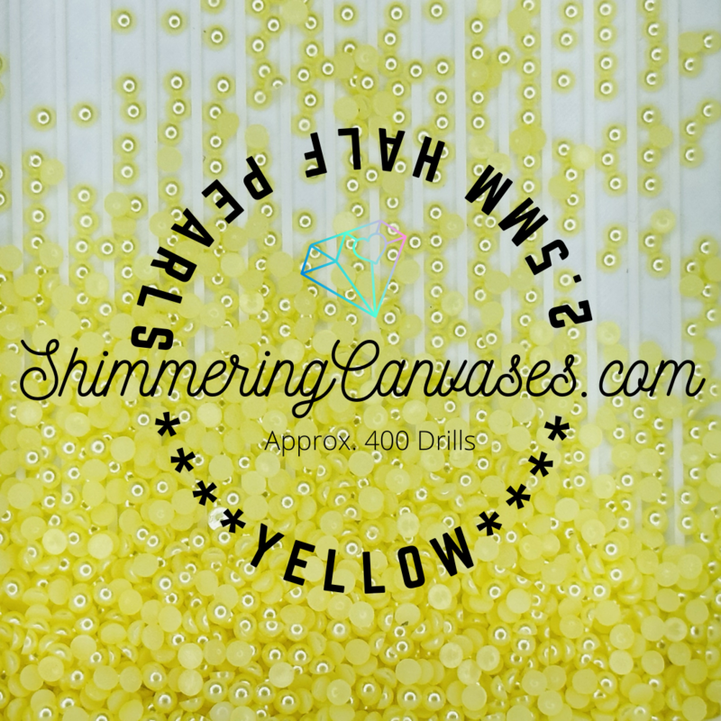 Yellow 2.5mm Half Pearls (For Square Painting