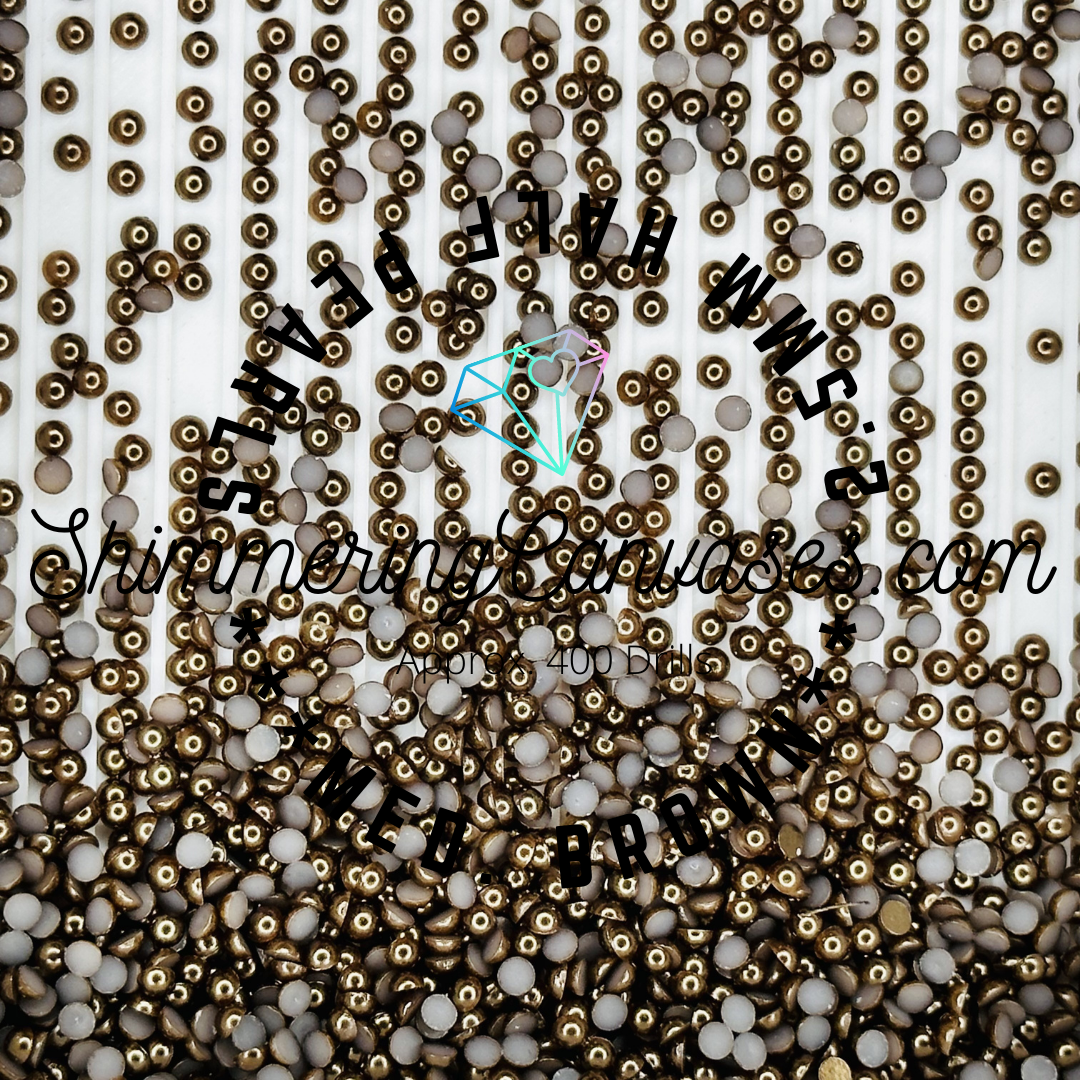 Medium Brown 2.5mm Half Pearls (For Square Painting