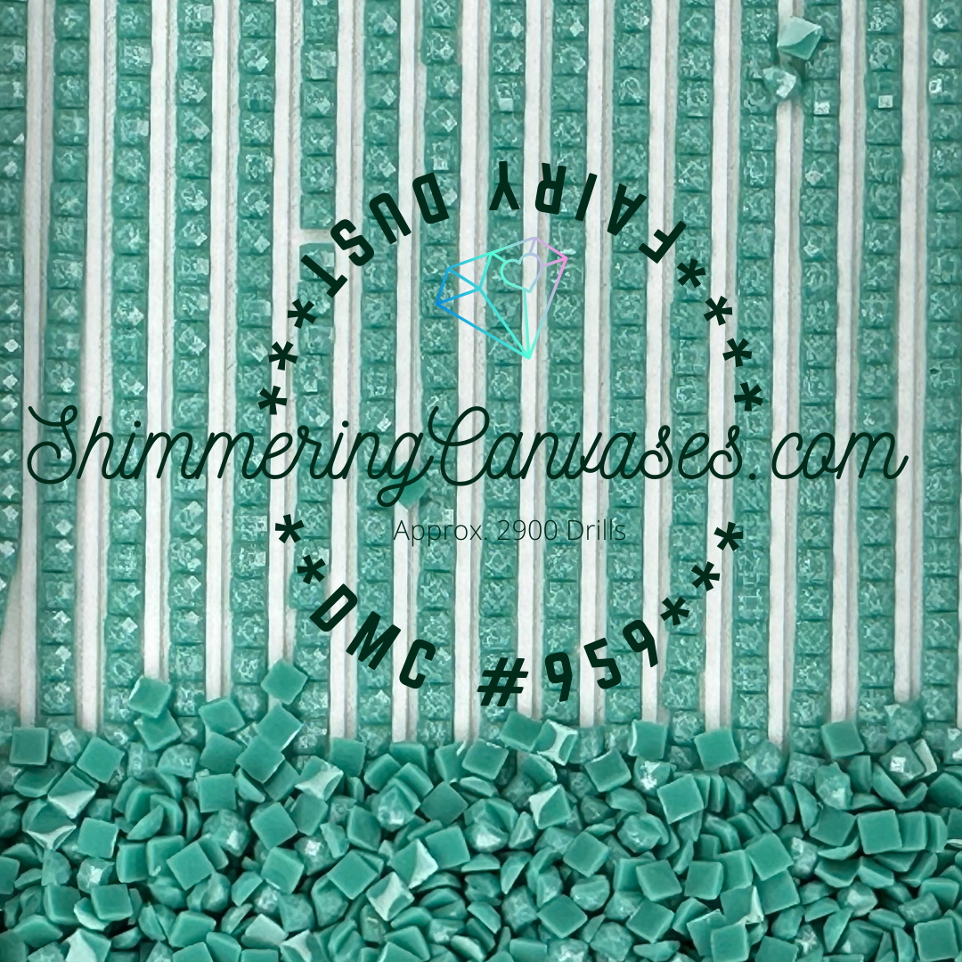 Square Fairy Dust Drill DMC #959 Sea Green, Med
