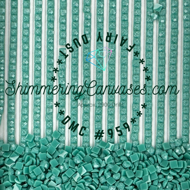 Square Fairy Dust Drill DMC #959 Sea Green, Med