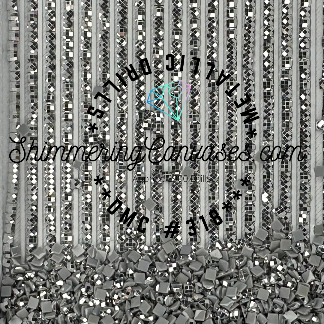 Square Metallic Drill DMC #318 Steel Grey, Light
