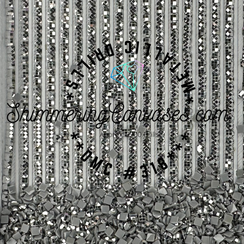Square Metallic Drill DMC #318 Steel Grey, Light