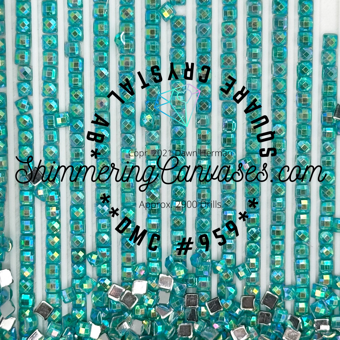 Square Crystal Set #18 (6 AB Colors)