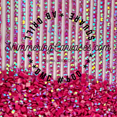 Square AB Drills DMC #600 Cranberry, Very Dk