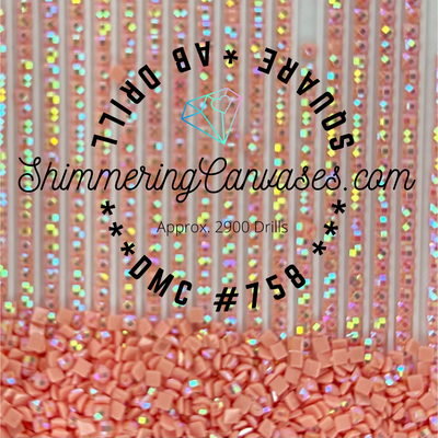 Square AB Drills DMC #758 Terra Cotta, Very Light