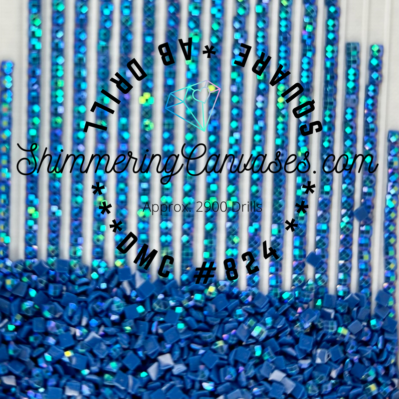 Square AB Drills DMC #824 Blue Very Dark