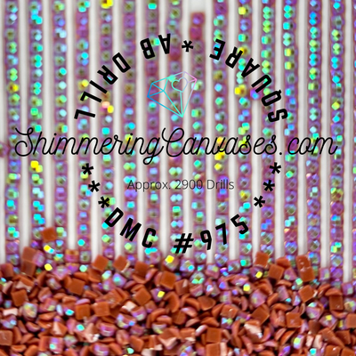 Square AB Drills DMC #975 Golden Brown, Dark