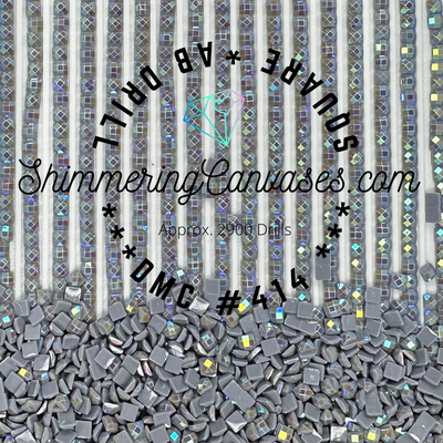 Square AB Drills DMC #414 Steel Grey, Dark Square AB Drills DMC #414 Steel Grey, Dark