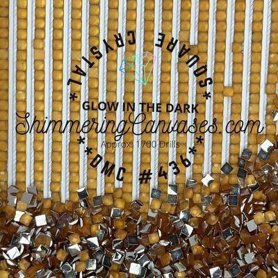 Square Crystal Glow in the Dark DMC #436 Tan
